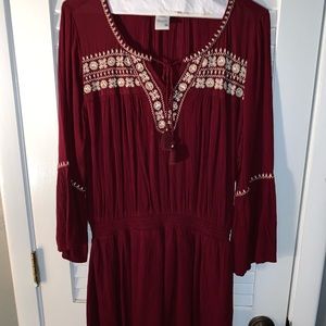 Tribal print bell sleeve dress